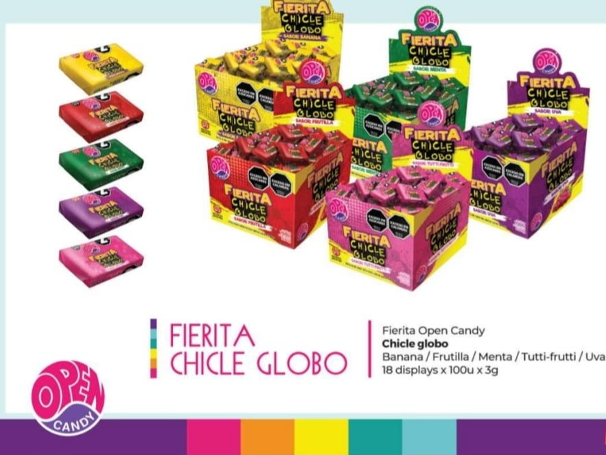 CHICLE FIERITA OPEN CANDY  MENTA 100u