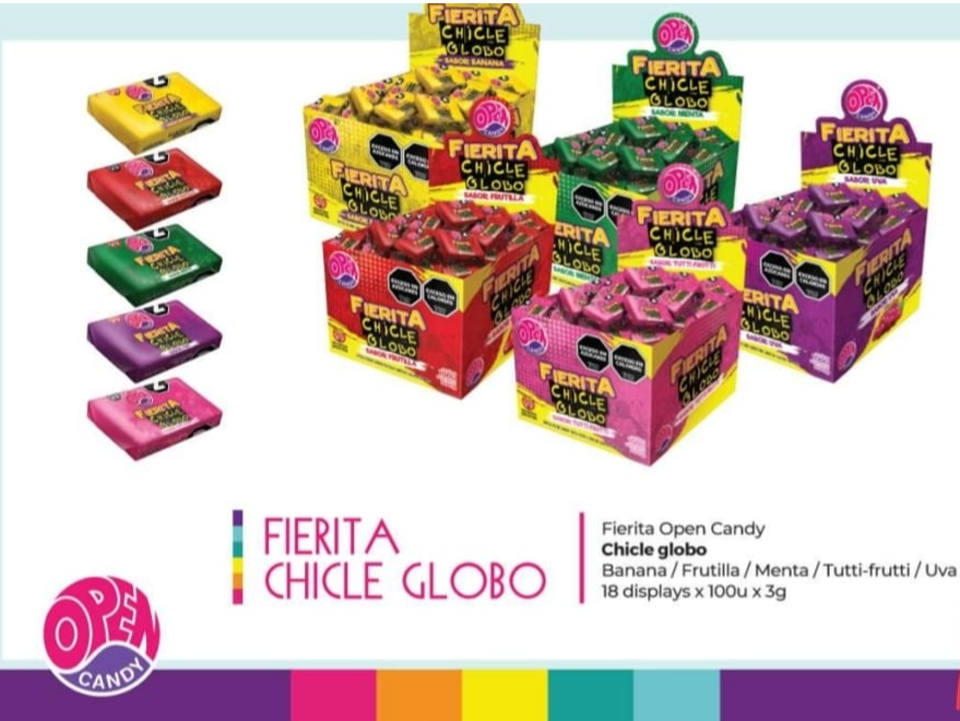 CHICLE FIERITA OPEN CANDY BANANA 100u