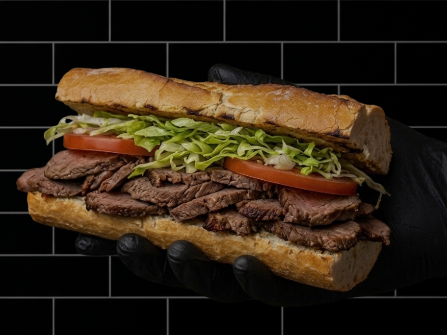 Con cheddar, lechuga y tomate