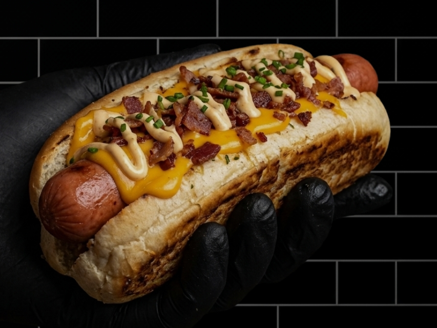 Con Chedar y panceta ( papas Pay a elección)