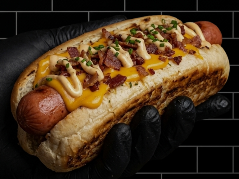 Provo fundida y cebolla caramelizada