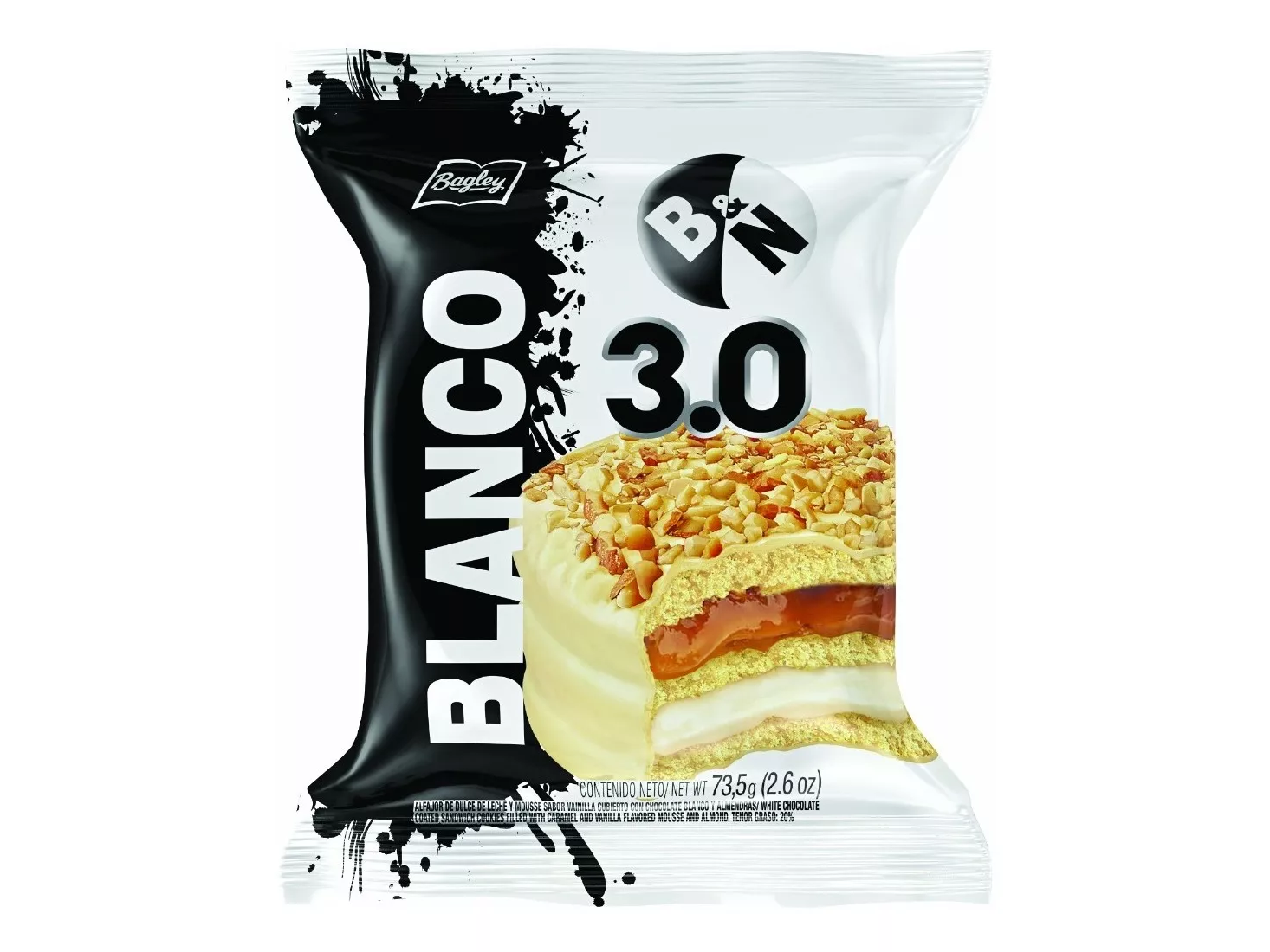 alfajor blanco y negro BLANCO triple