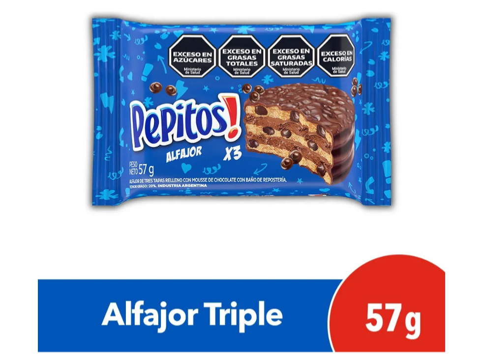 Alfajor pepitos triple 57g