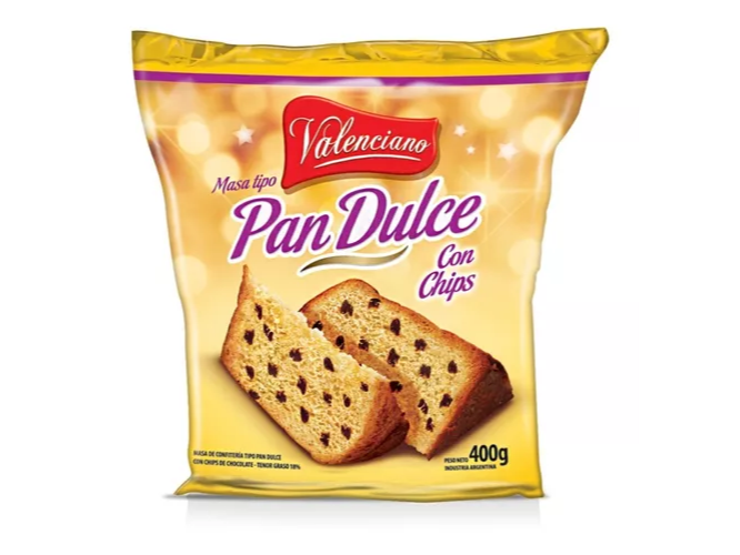 Pan dulce valenciano con chips