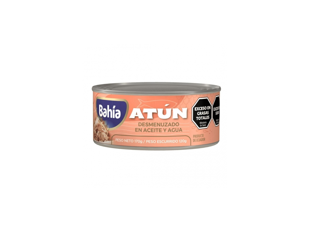 Atún desmenuzado en aceite y agua