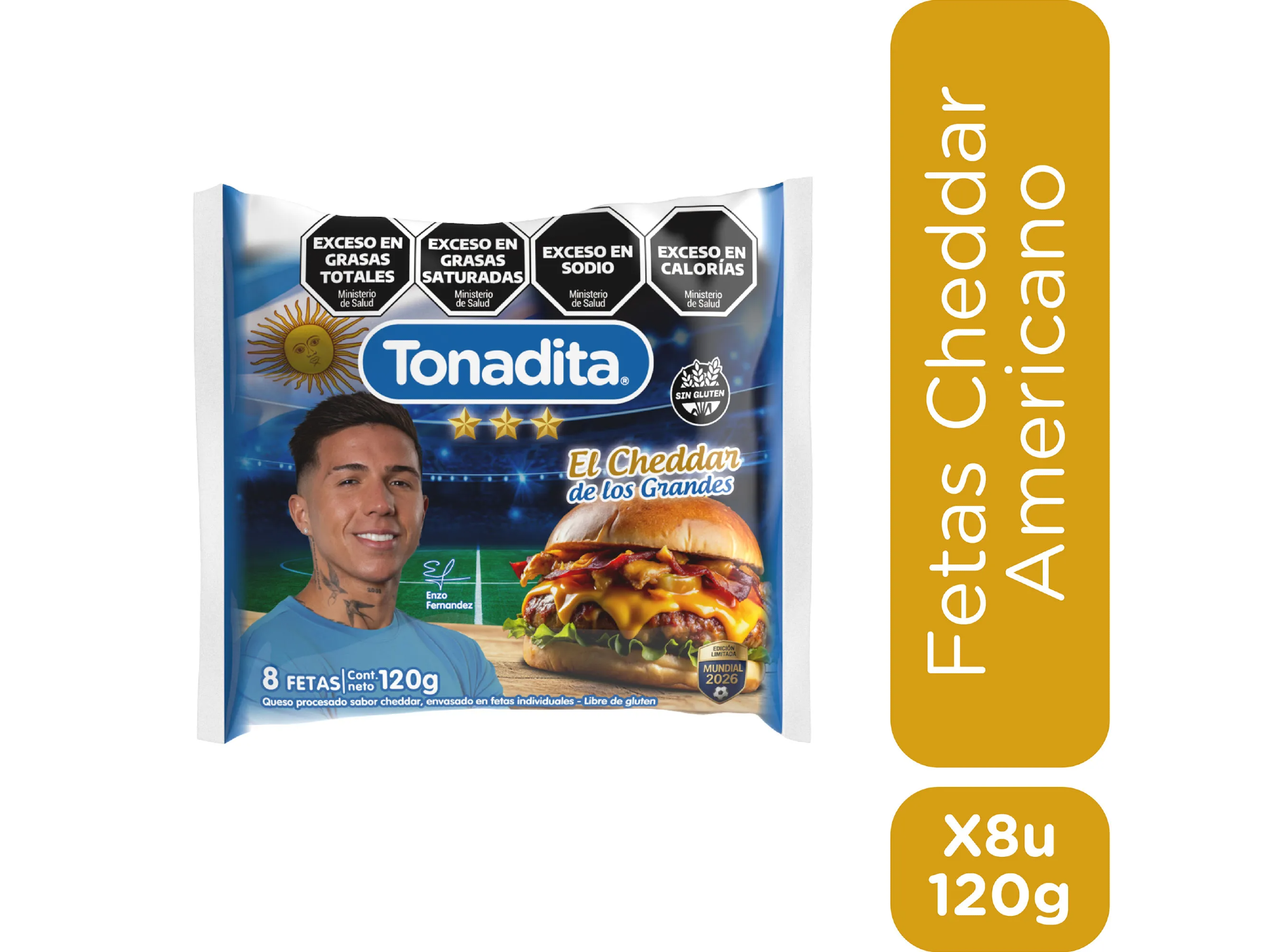 cheddar tonadita 8 fetas