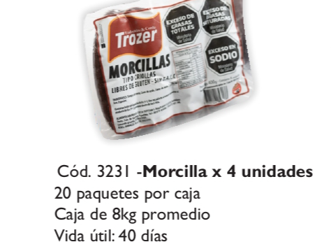 Morcilla x 4 u. trozer e.v