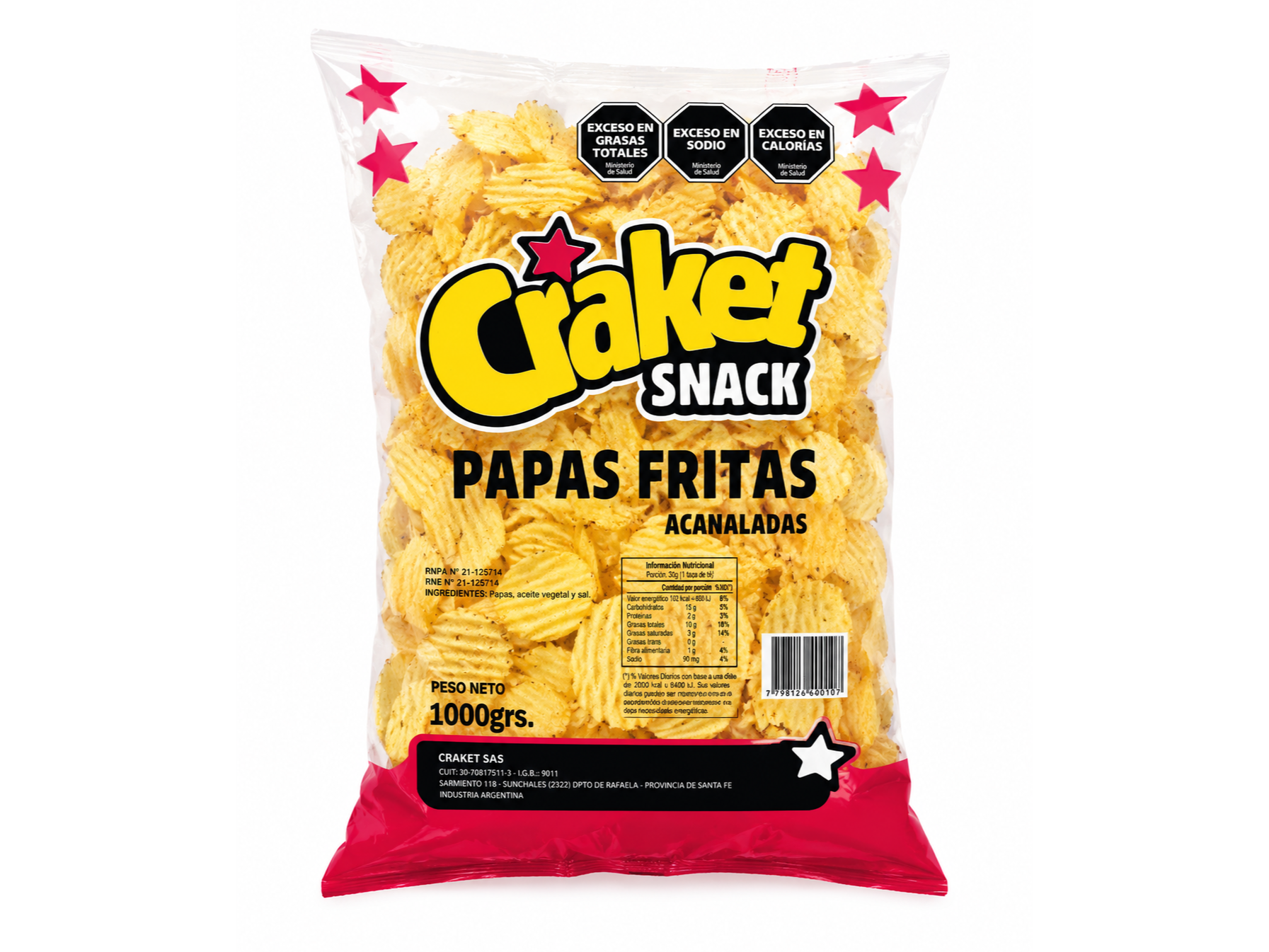 Papas acanaladas