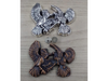 #7 Placas Gallos niquel y bronce 3.8x4.9cm