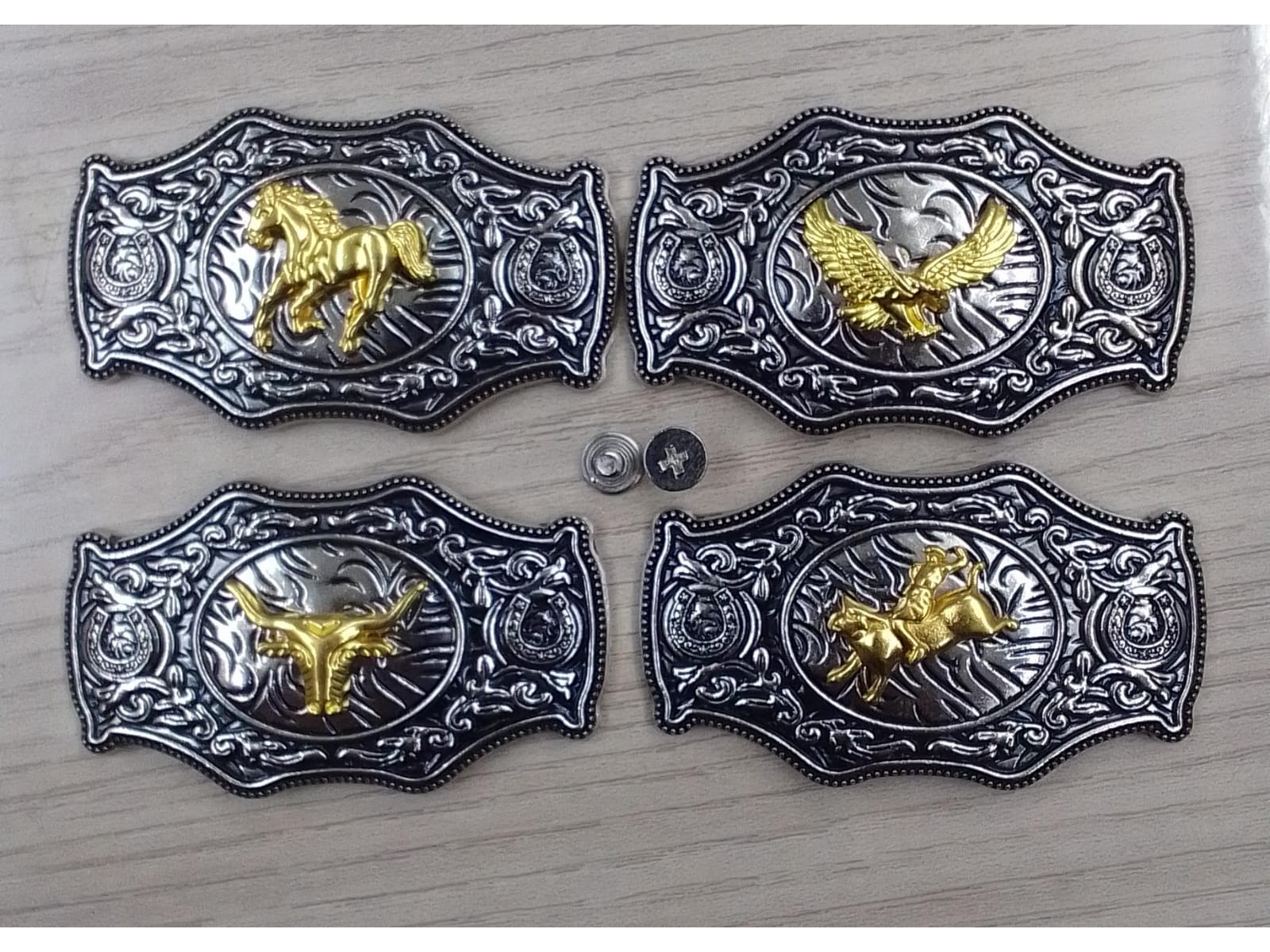 #9 Placas niquel y dorado 3.5x6cm