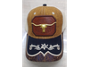 #11 Gorro Trucker Vaquero marron y beige chapa buey dorado