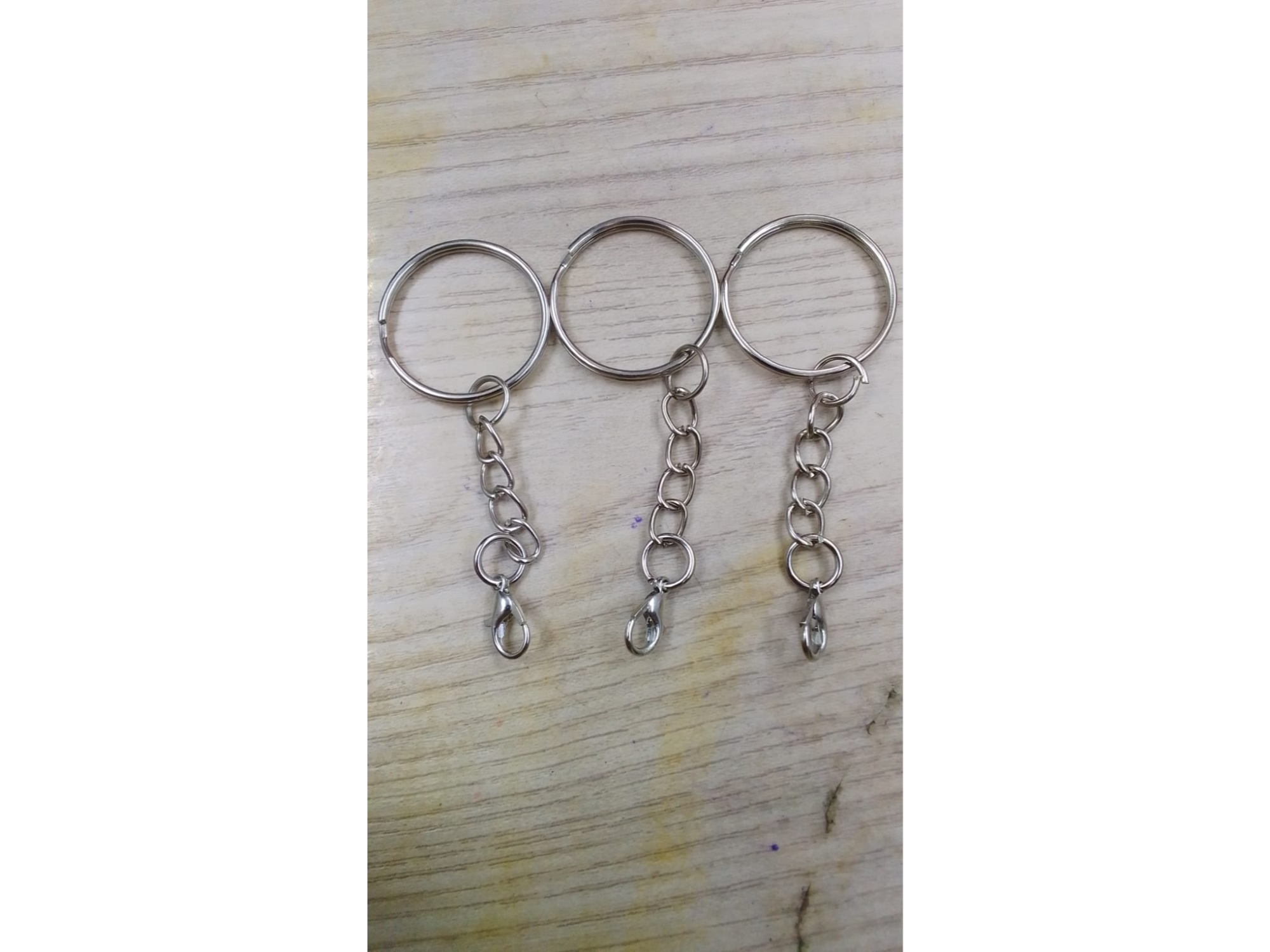 Argolla con cadena y mosqueton 2.2cm x 100u