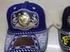 #14 Gorro Trucker Vaquero azul y beige chapa herraje caballo dorado