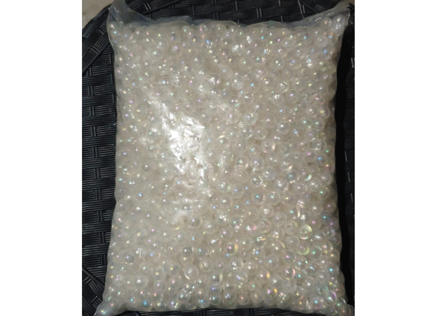 Perlas transparente #8 x bolsa de 500gr