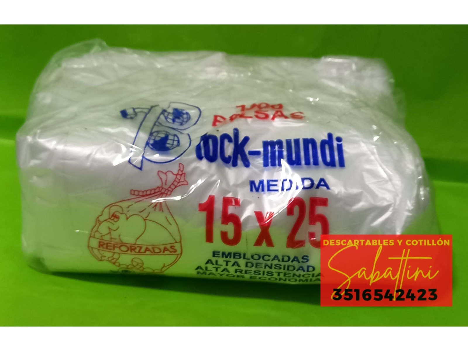 BOLSAS EMBLOCADAS 15 X 25 de Descartables sabattini
