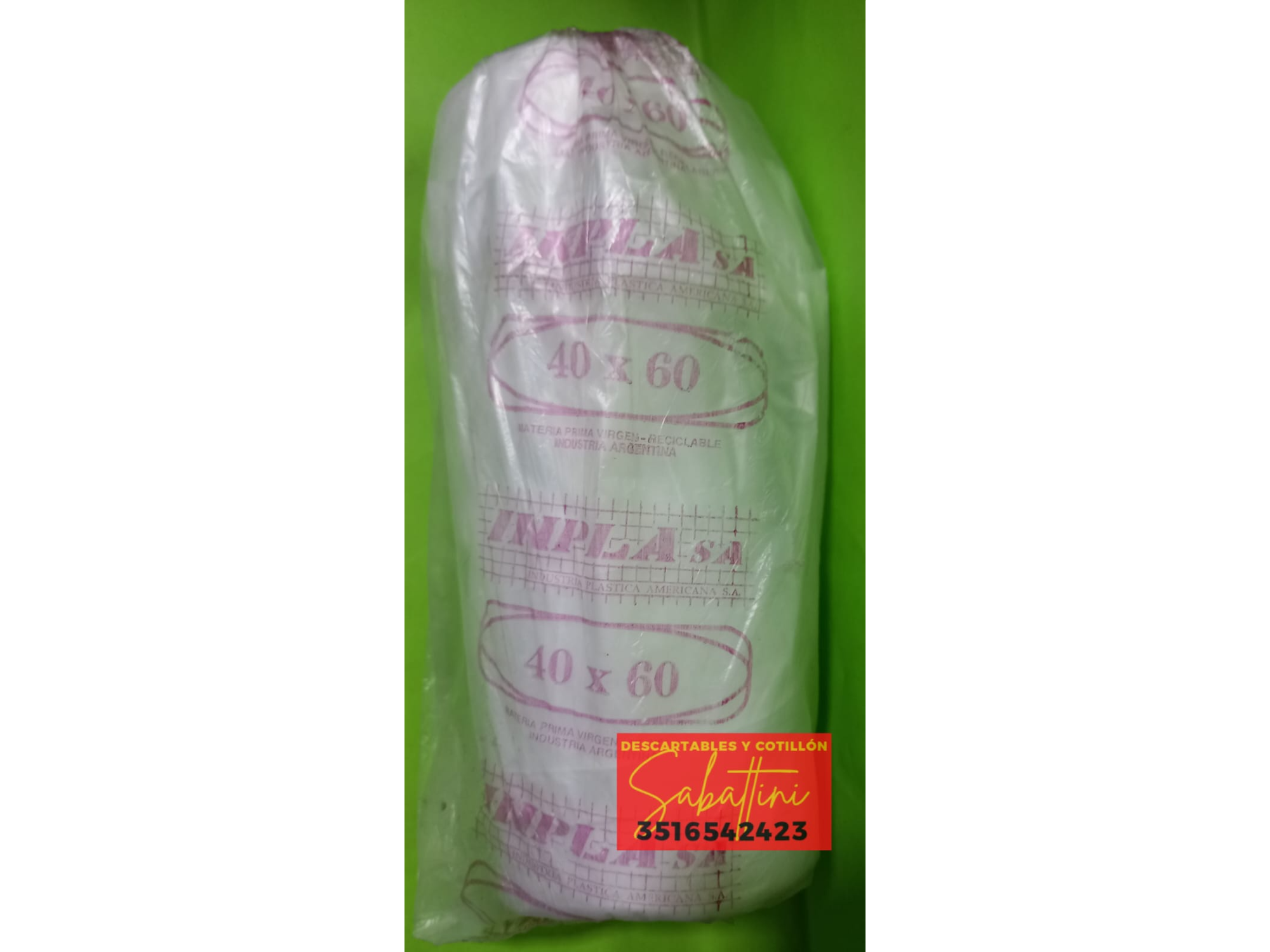 BOLSAS DE ARRANQUE IMPLA  40 X 60