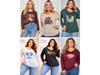 Remera básica escote en V manga larga estampadas Art. 601E V