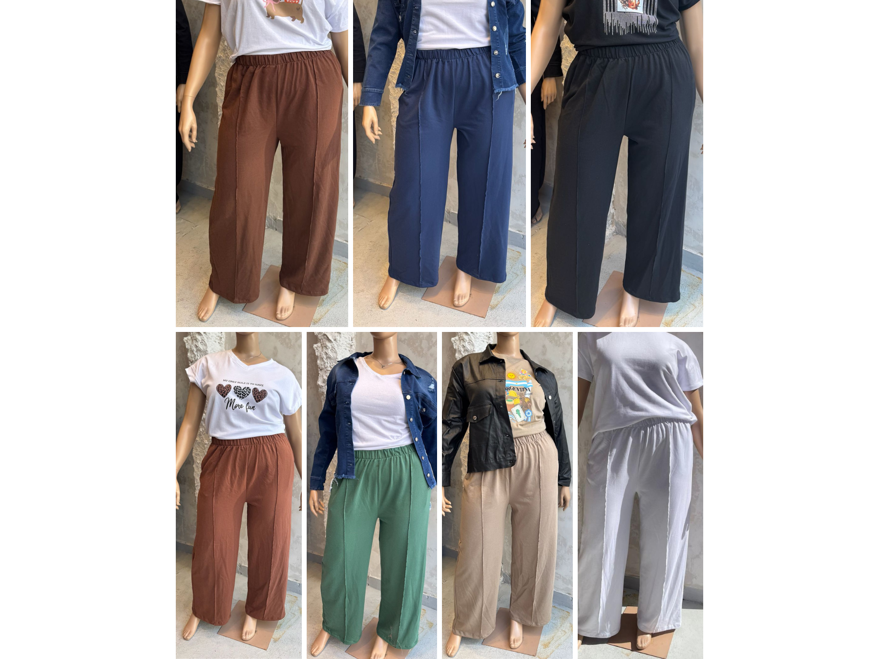 Pantalón wide leg rústico con alforza ART. 852