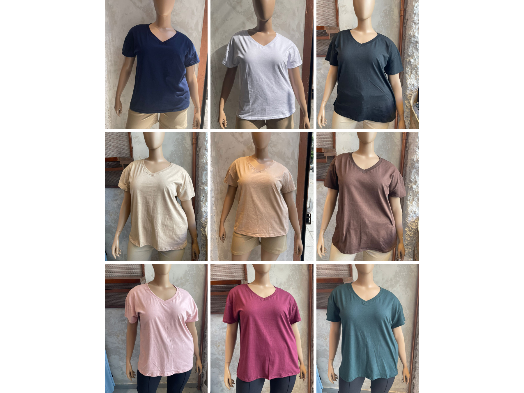 Remera básica en tela jersey escote en V