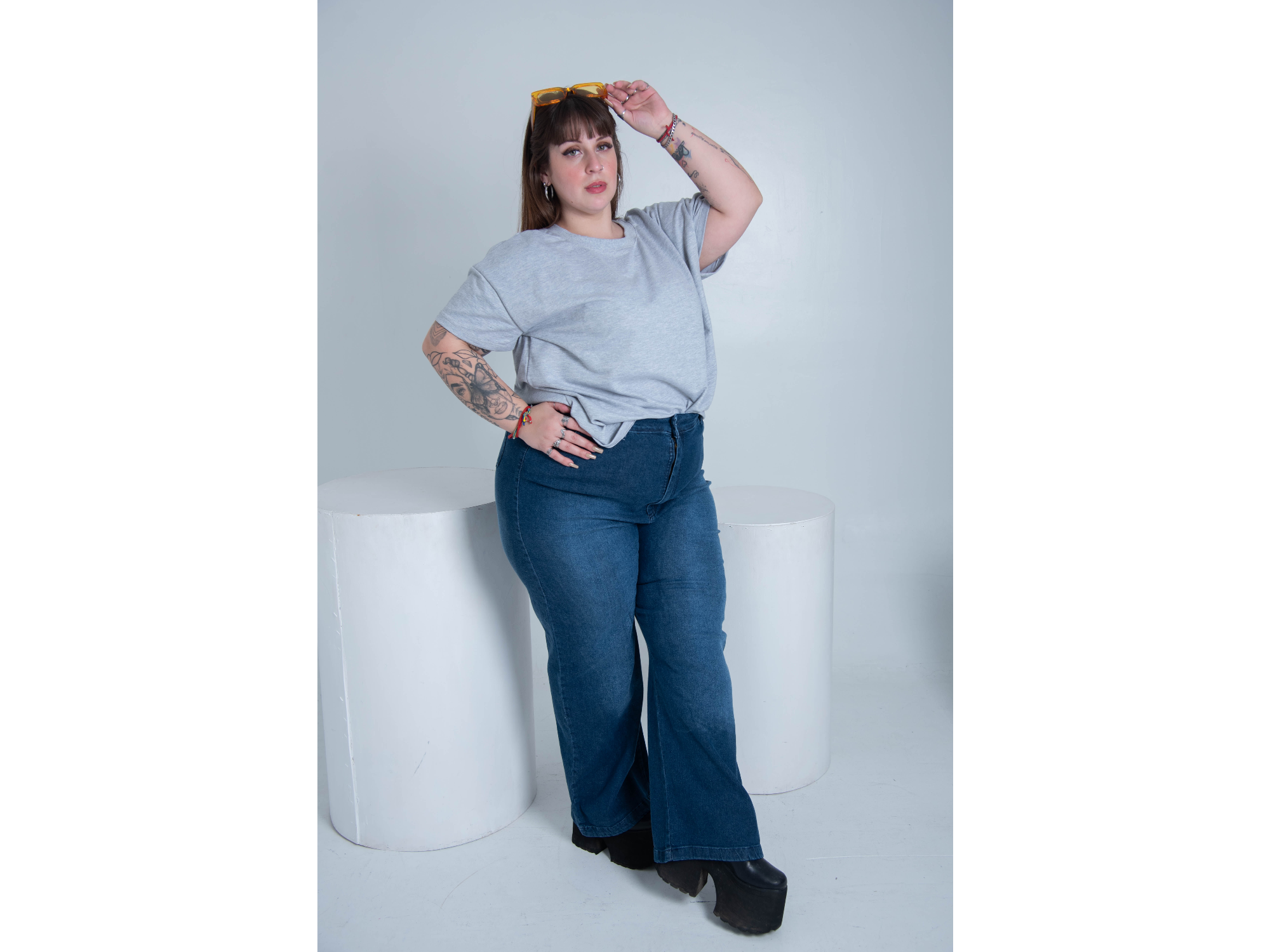 Jeans wide leg clásico localizado ART. 117