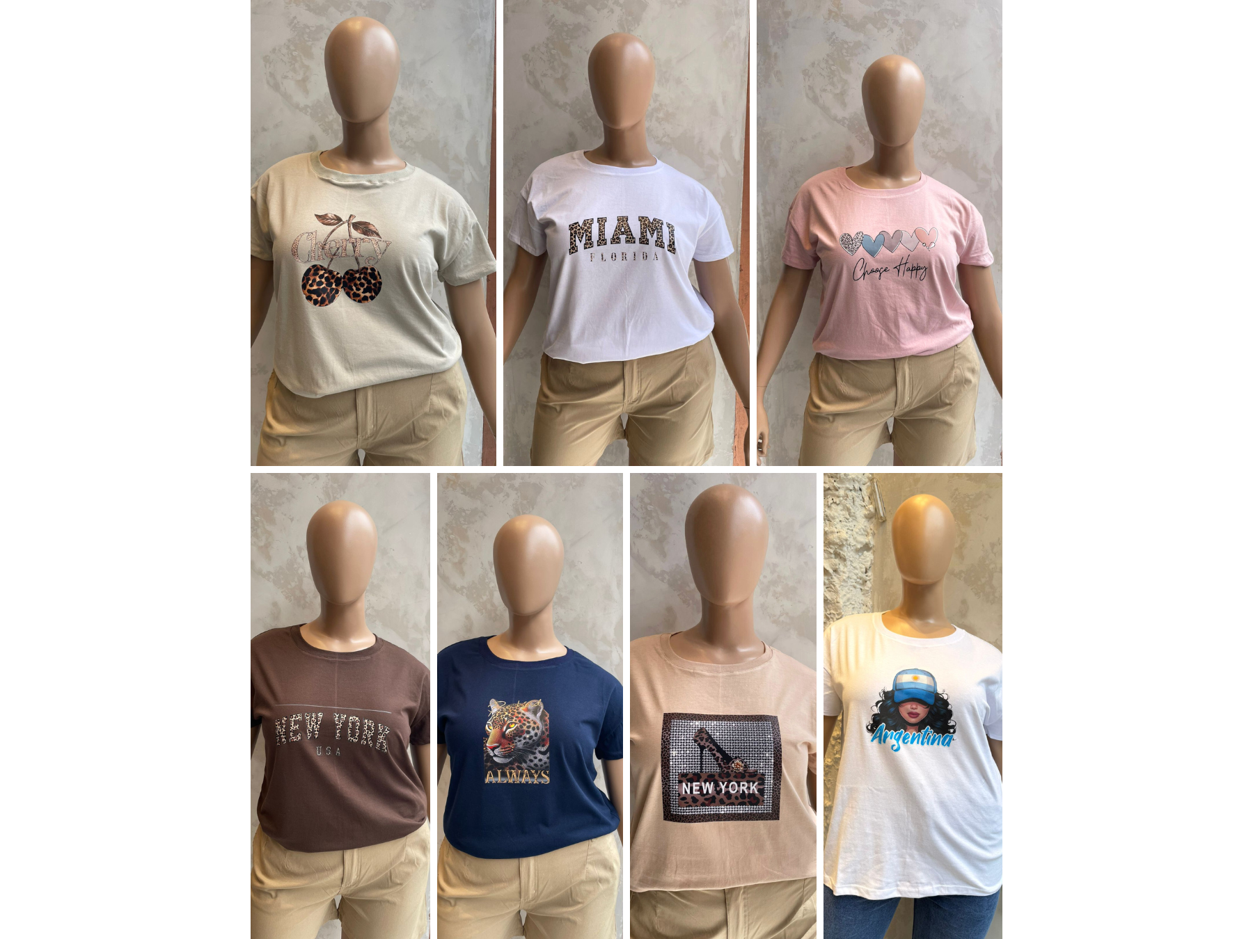 Remera básica en tela jersey escote redondo con estampa ART. 600 E