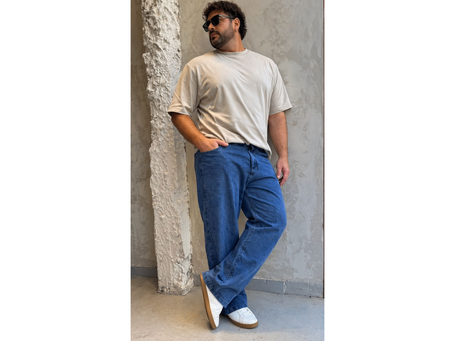 Jeans wide leg elastizado