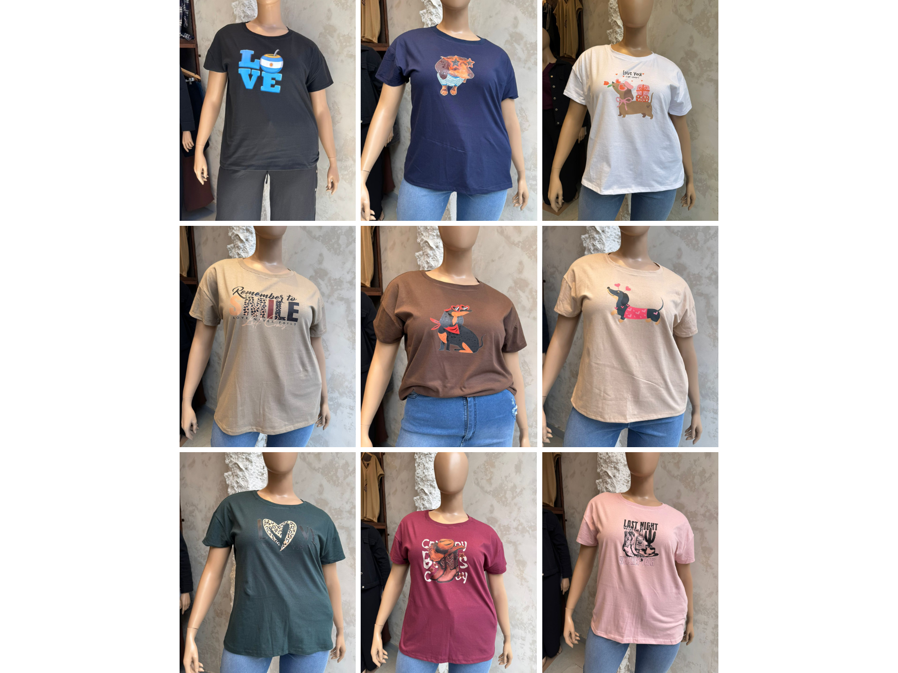 Remera básica en tela jersey escote redondo con estampa ART. 600 E