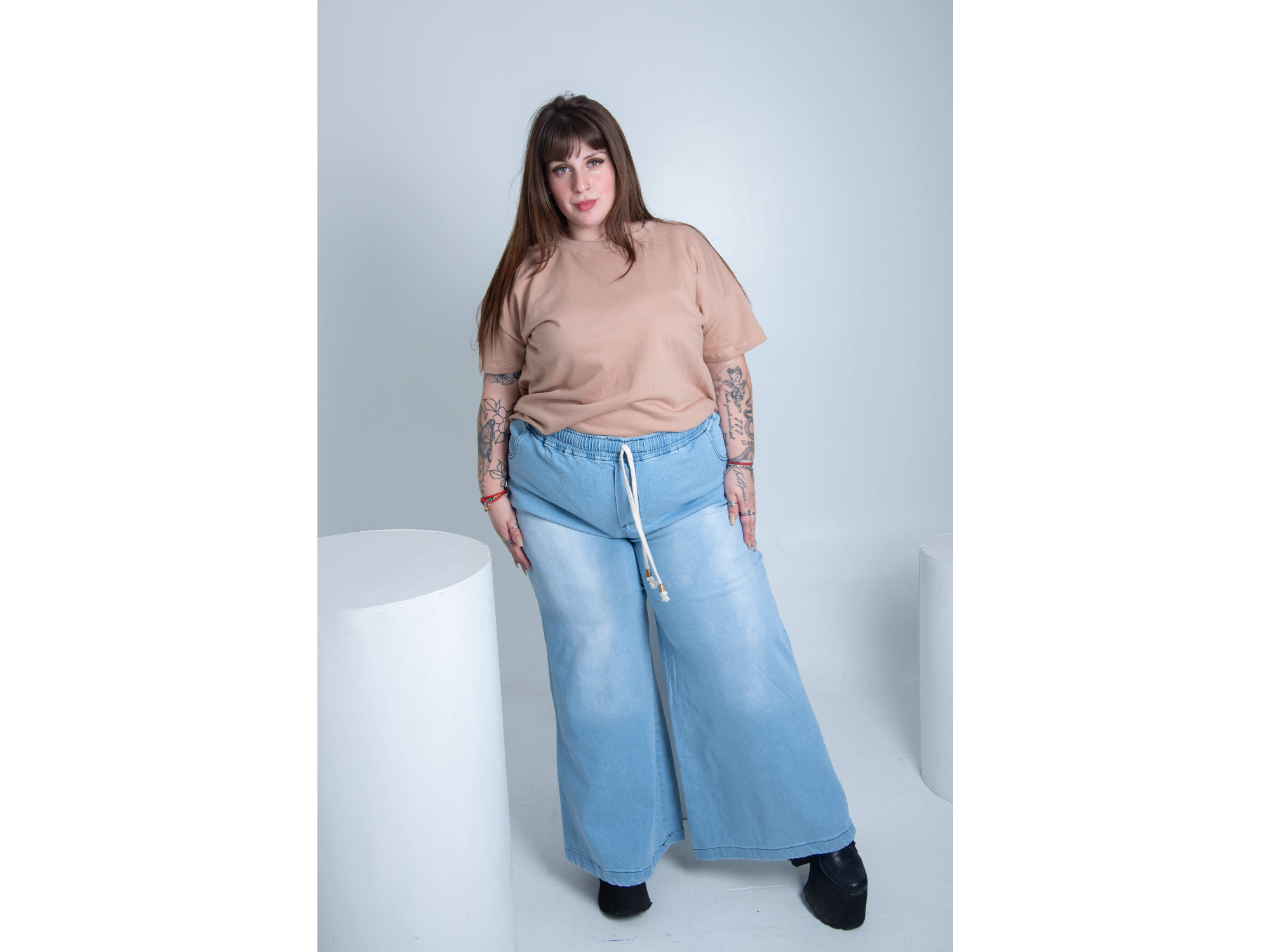 Palazzo wide leg de jeans celeste ART. 875 M