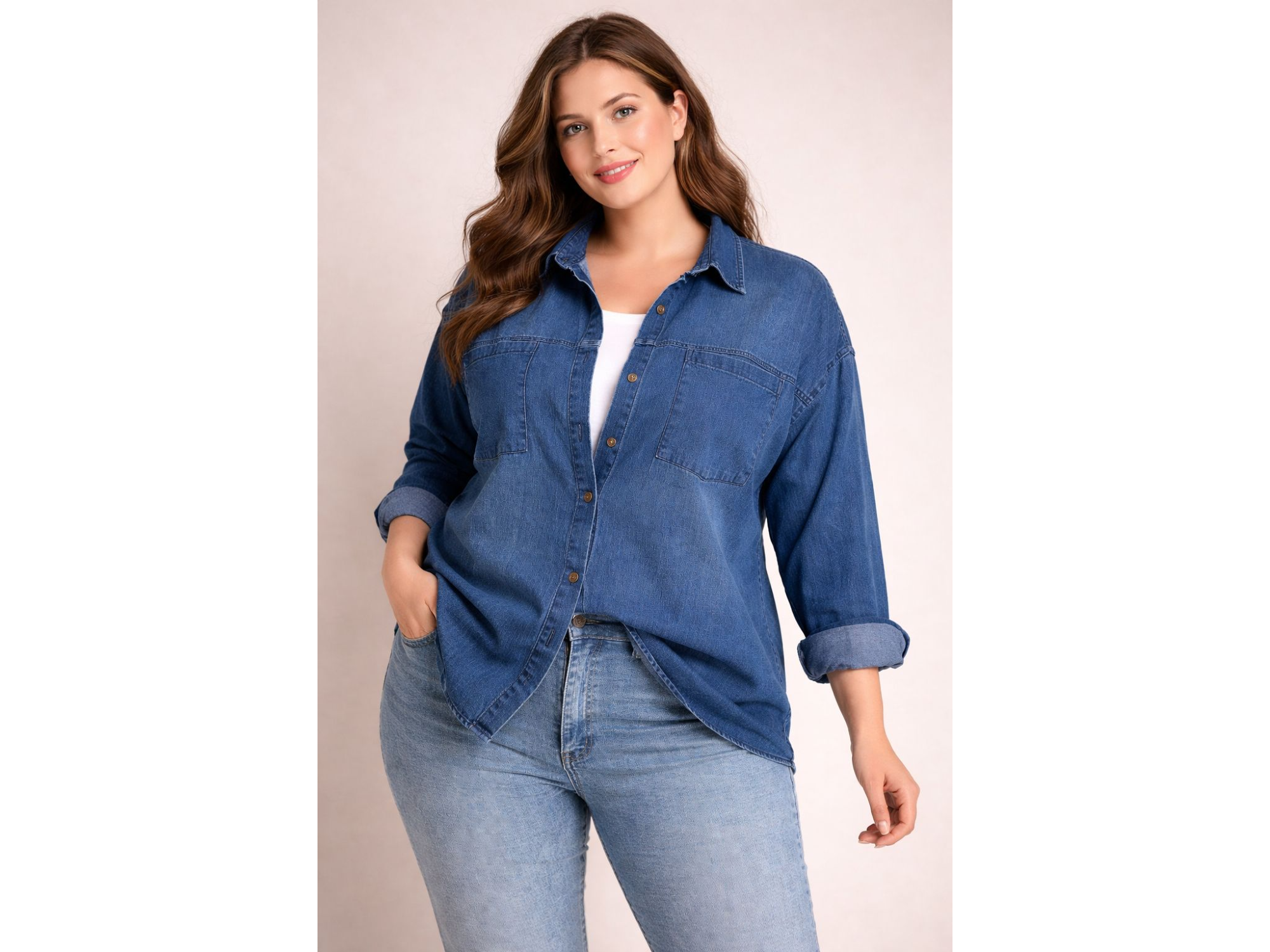 Camisa de jeans oversize 496