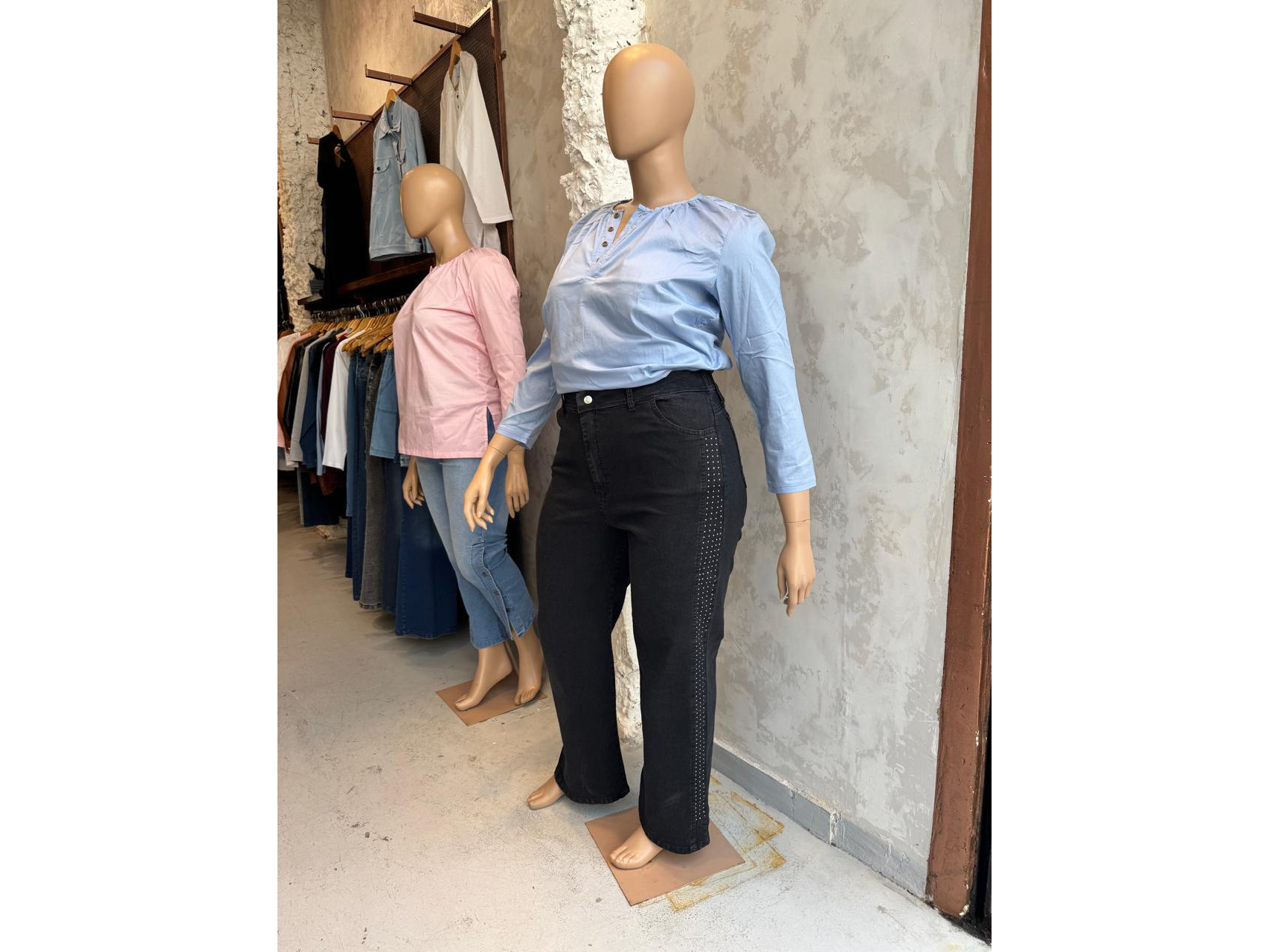 Jeans wide leg con brillos Art. 857 N