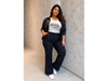 Pantalón de bengalina wide leg con alforza ART. 188