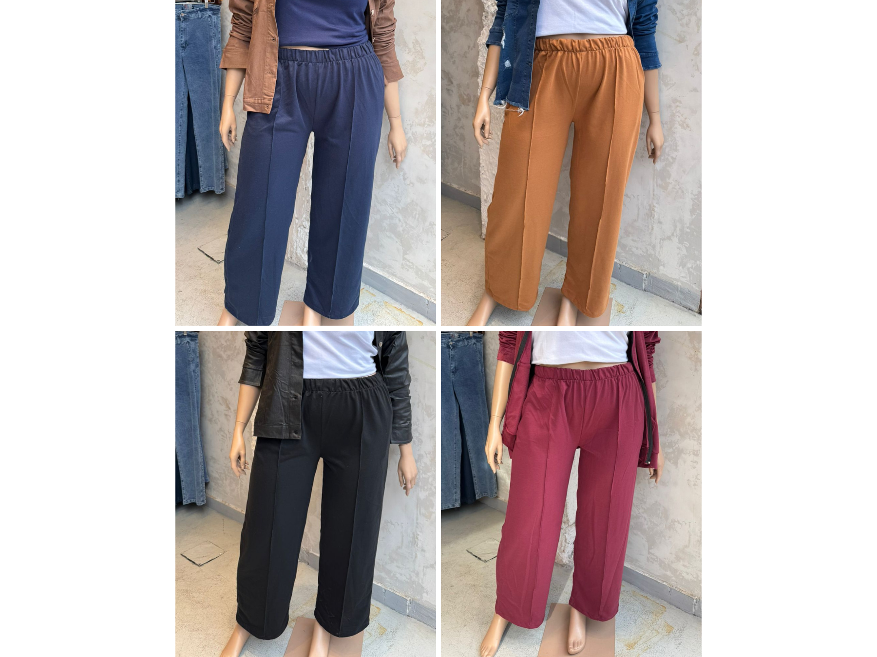 Pantalón wide leg rústico CON alforza ART. 852