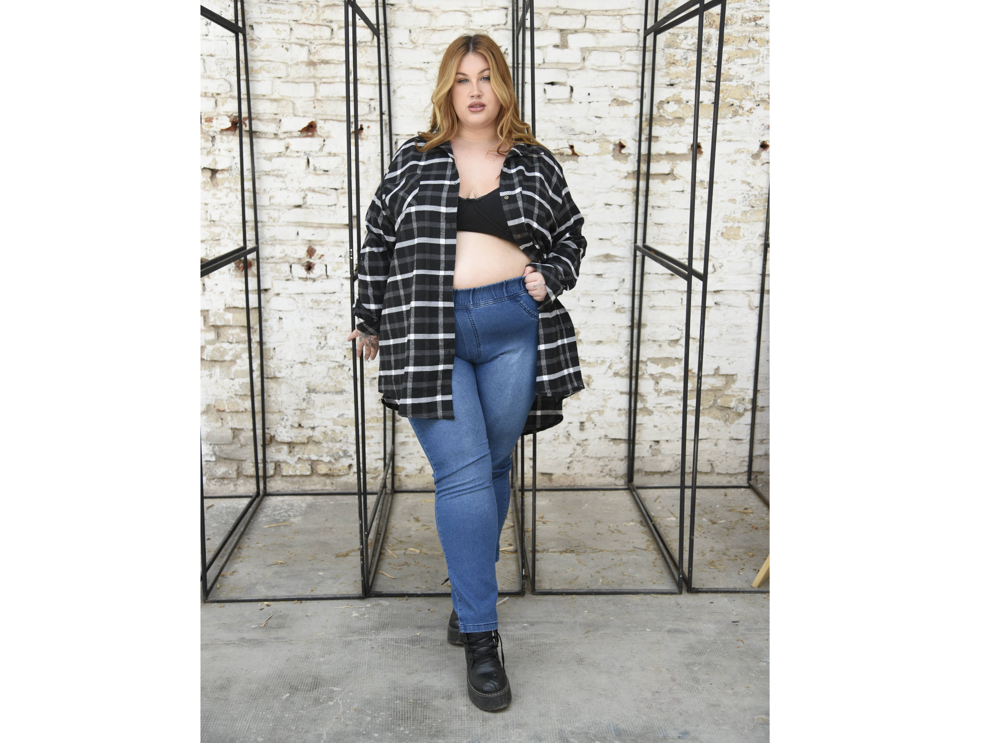 Jeans con elástico en la cintura azul localizado ART. 850