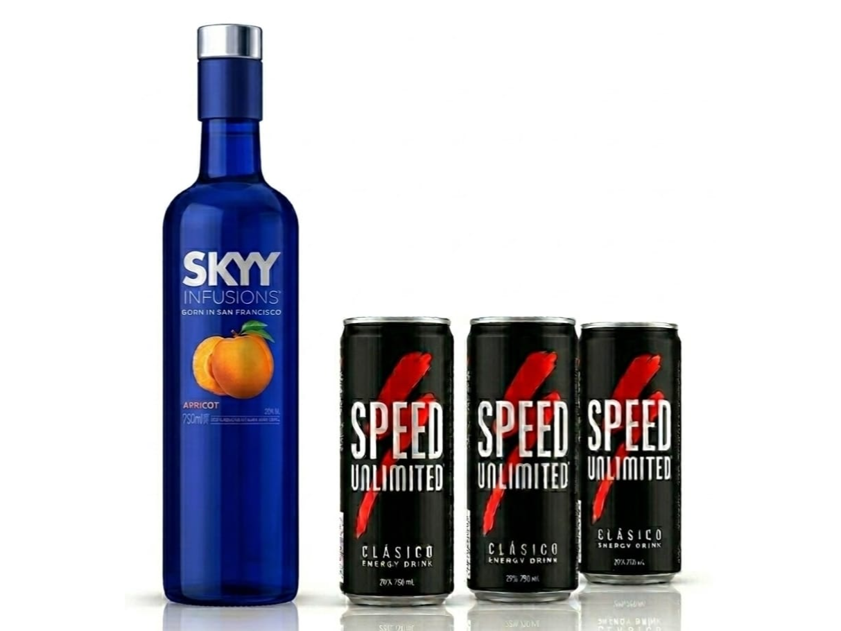 VODKA SKYY DURAZNO + 3 SPEED XL