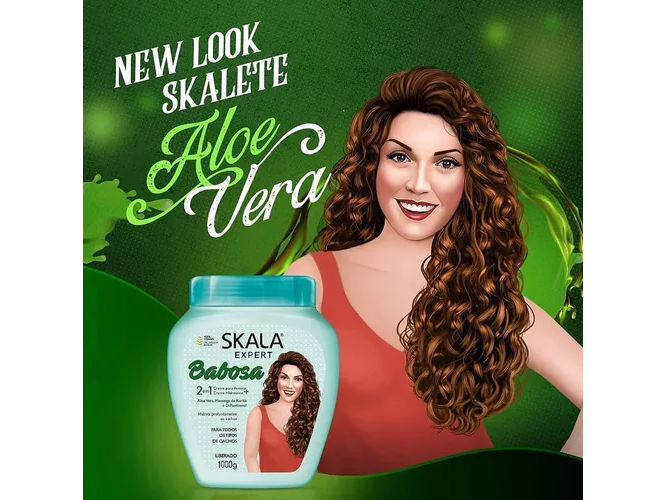 NUEVO!!! SKALA Babosa Crema de Tratamiento Hidratante Capilar para Cabellos Rizados 2 en 1 Vegana (1000g)