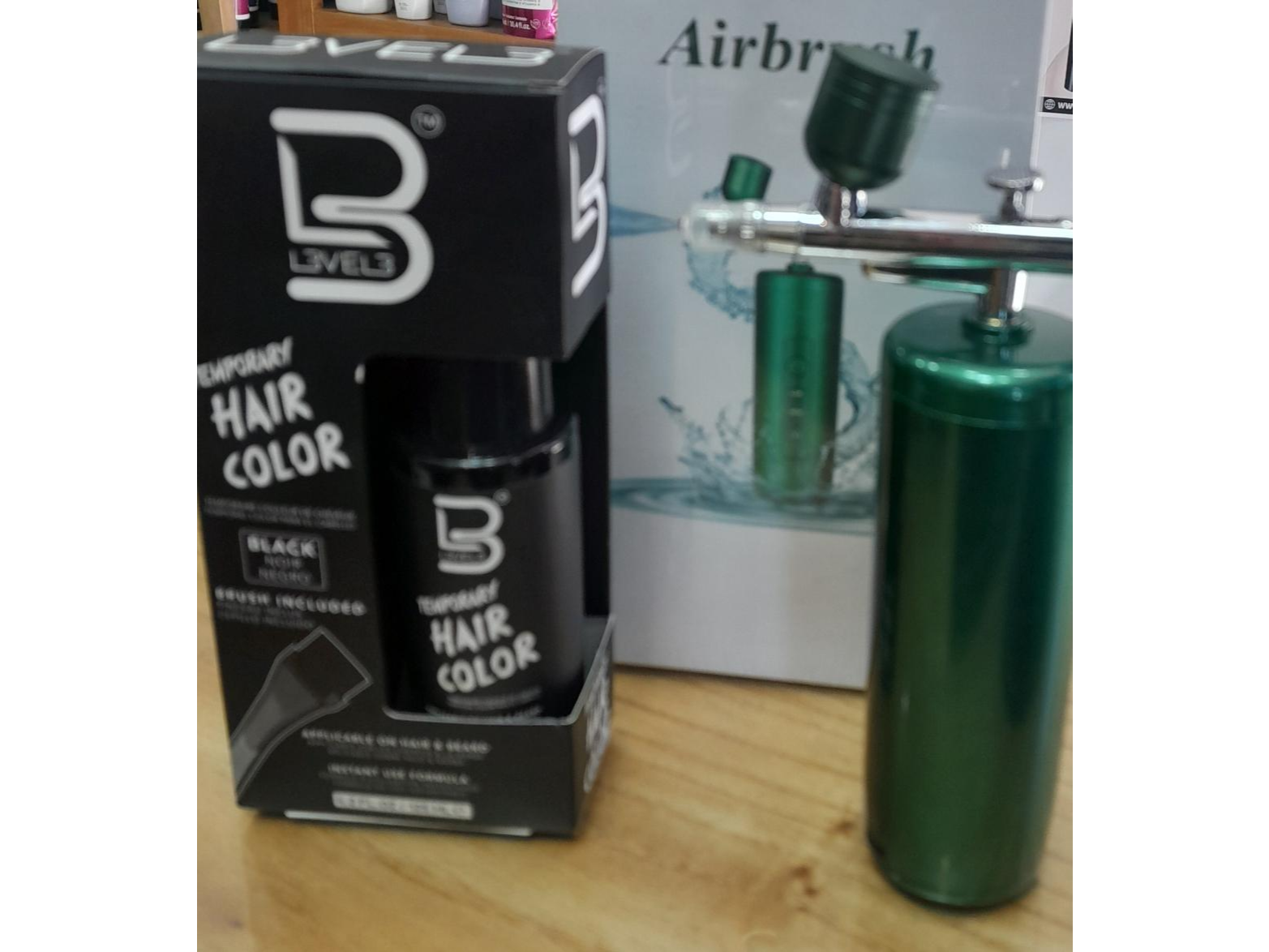 COMBO NUEVO!!!!  AIR BRUSH + LEVEL 3 TEMPORARY HAIR COLOR BLACK
