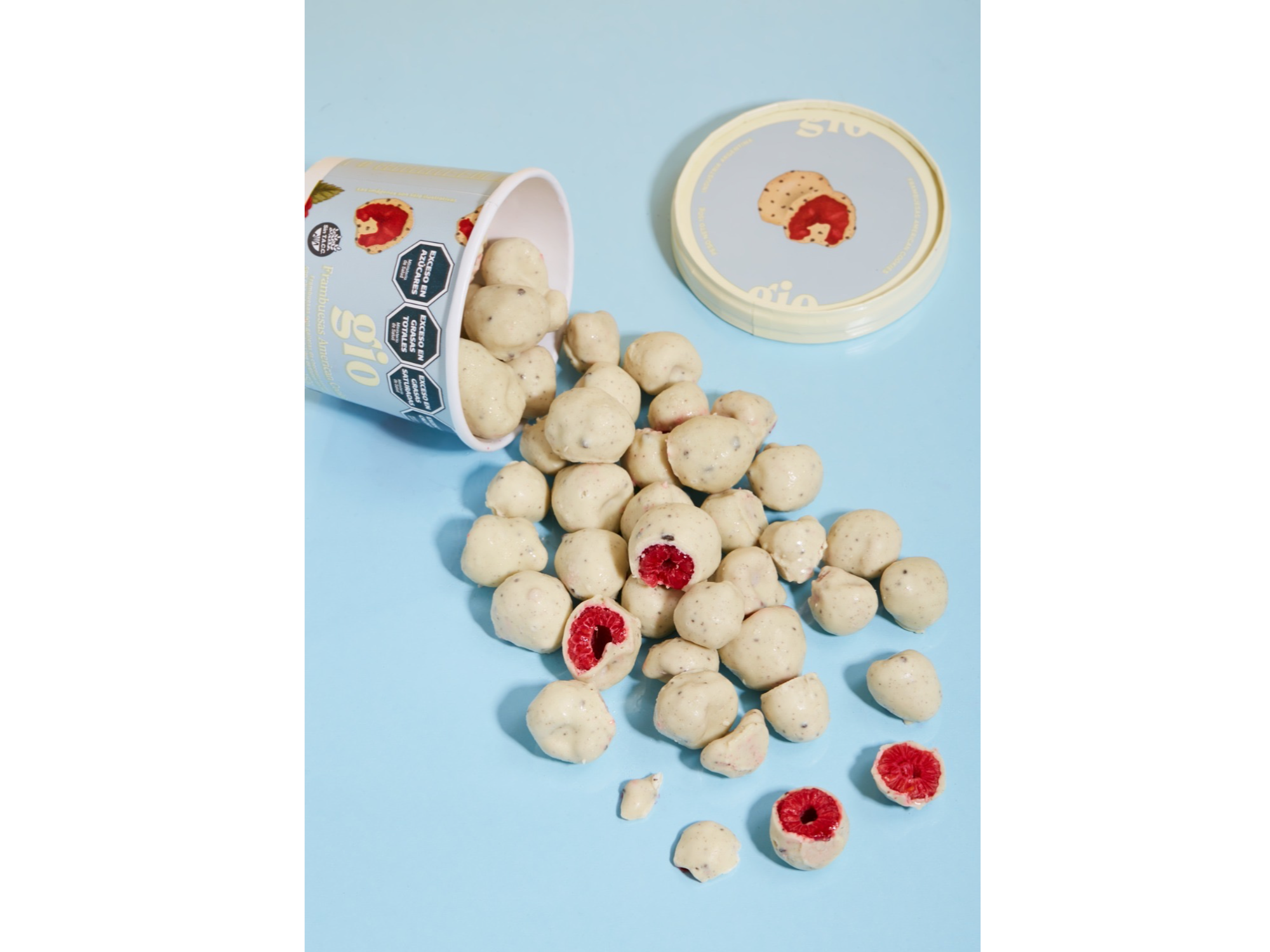 Frambuesas bañadas en american cookies
