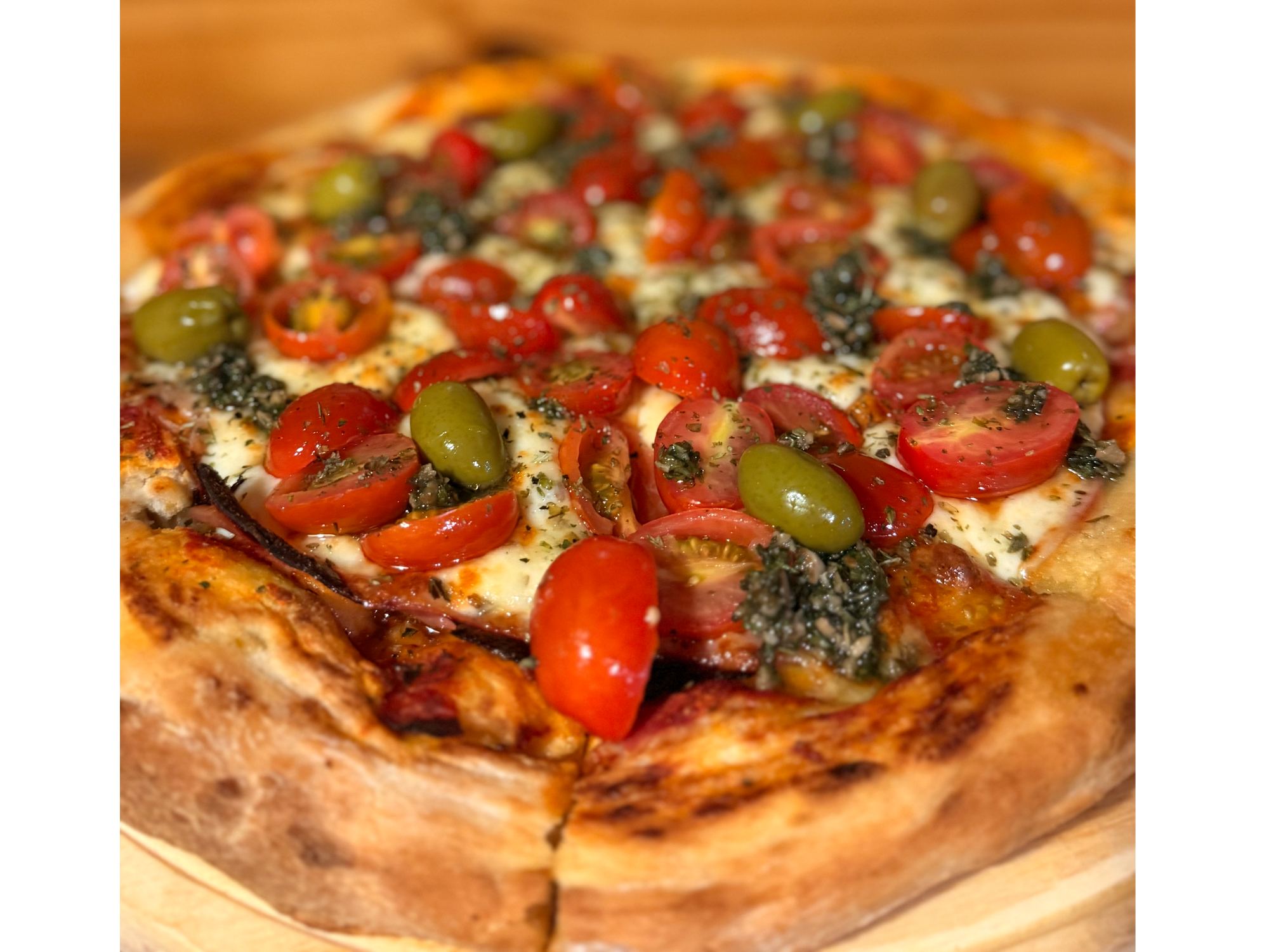 Pizza napolitana con jamón
