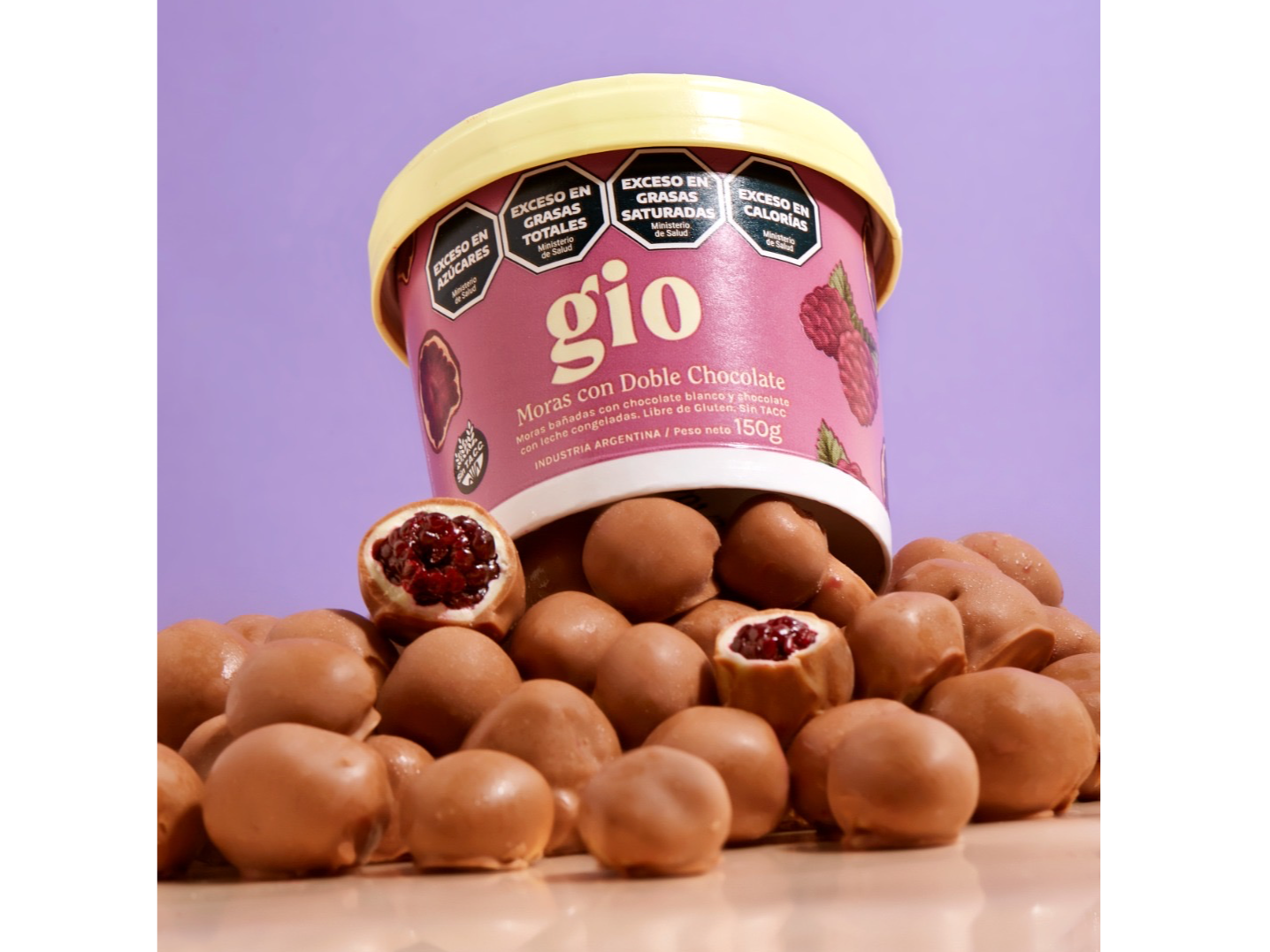 Moras bañadas en doble chocolate