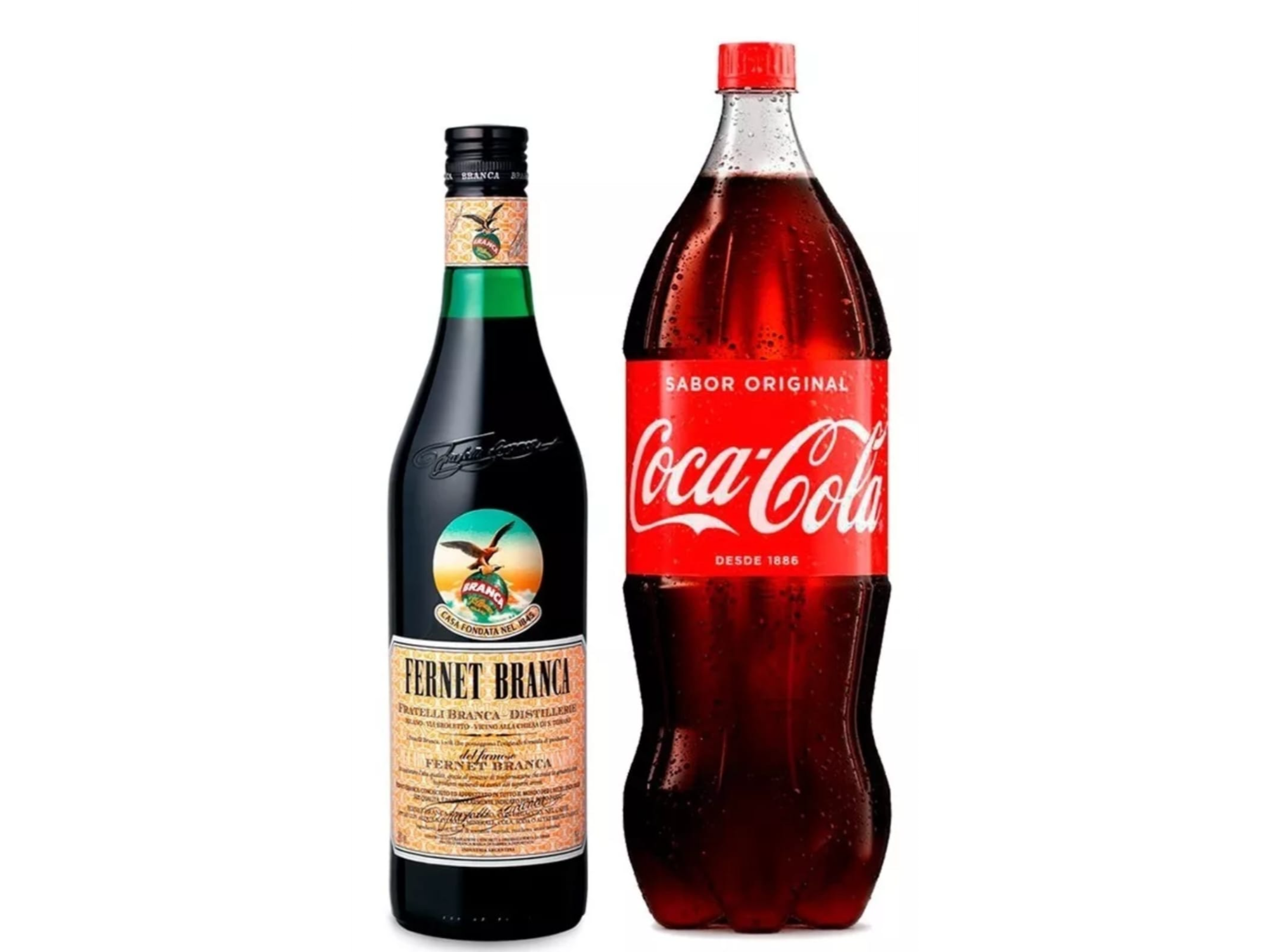 Fernet Branca 750ml + Coca Cola 2,5l