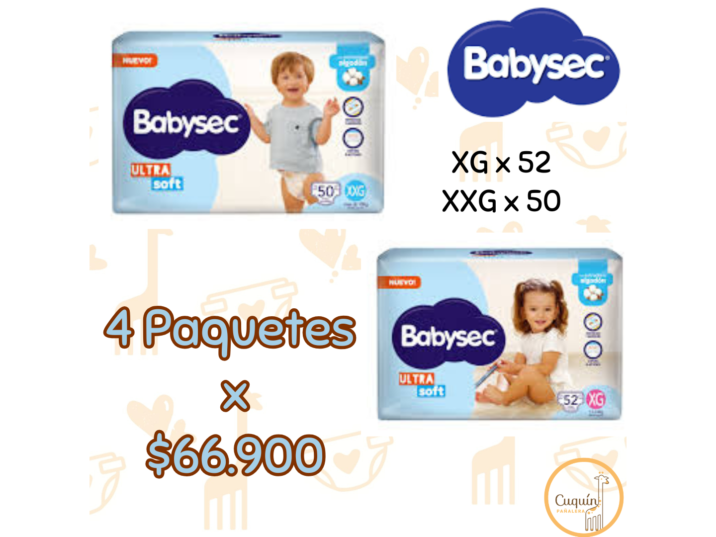 4 Paq. Babysec Ultra Soft