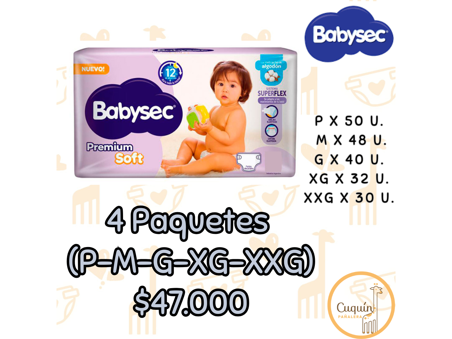 4 Paq. Babysec Premium