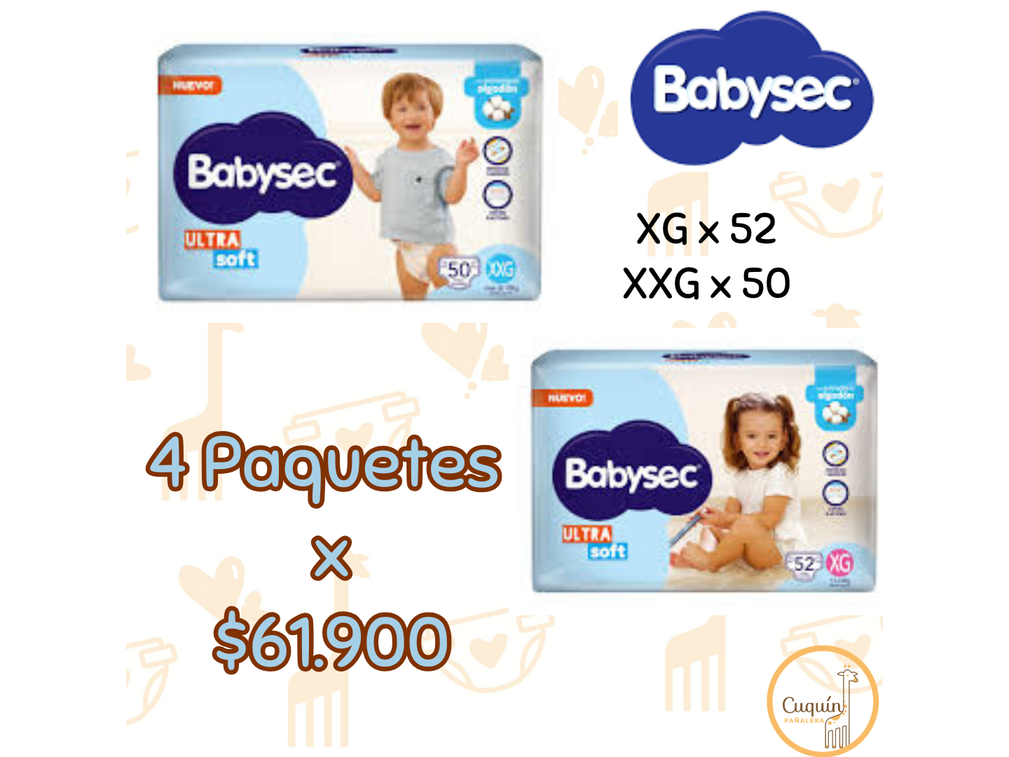 4 Paq. Babysec Ultra Soft