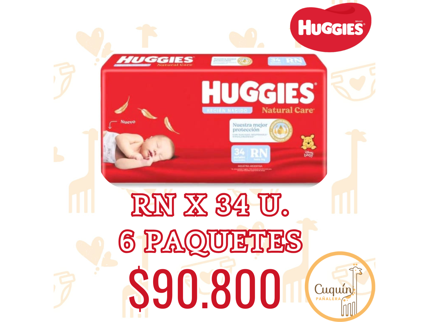 Huggies Natural Care RN x 6 Paquetes