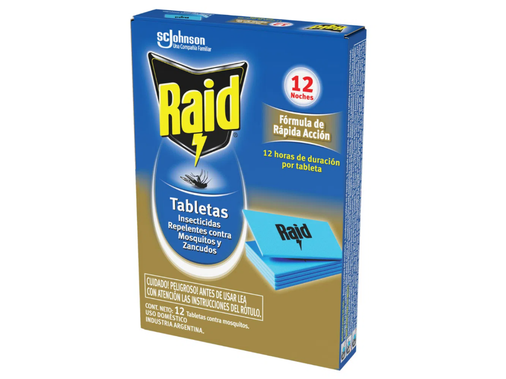 1372-Tabletas mosquitos raid 12 noches