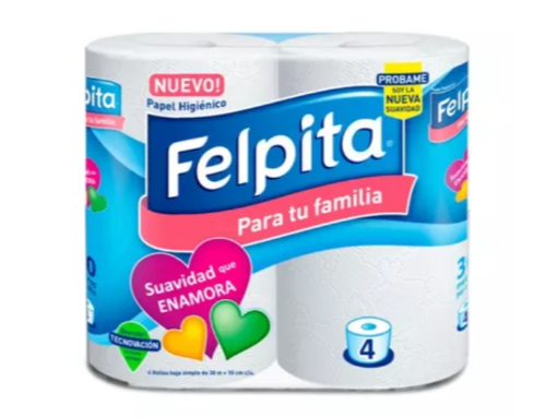 1317- Papel Hig. Felpita 30 ms x 4 unid