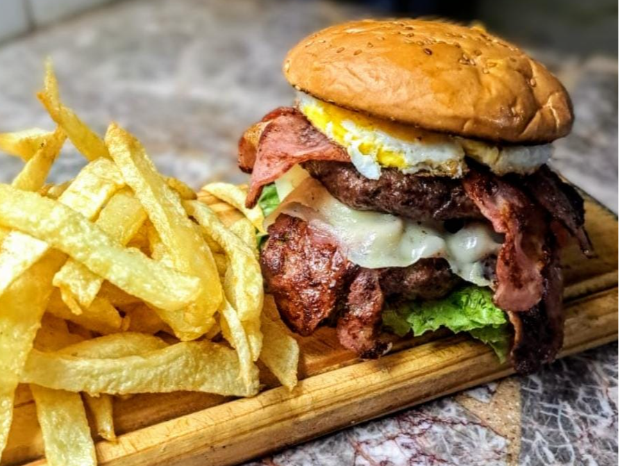 Hamburguesa con panceta