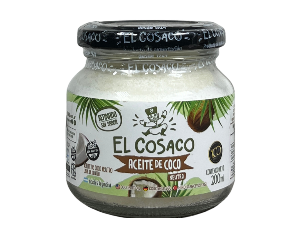 aceite de coco neutro el cosaco (vidrio) (sin T.A.C.C)  200cc