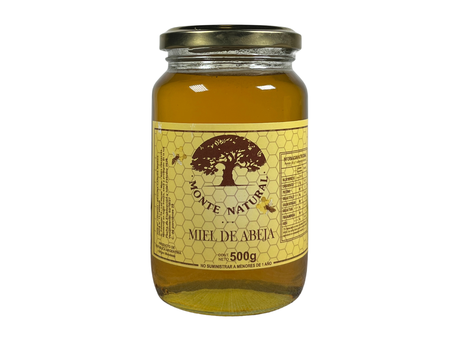 miel de mendoza envase de vidrio 500g