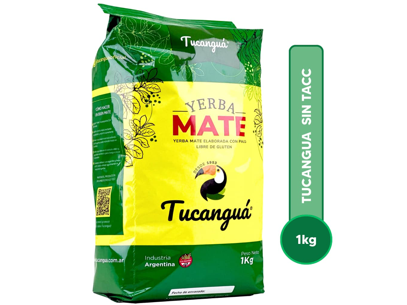 YERBA MATE "TUCANGUA" SUAVE X 1KG (AMARILLA)